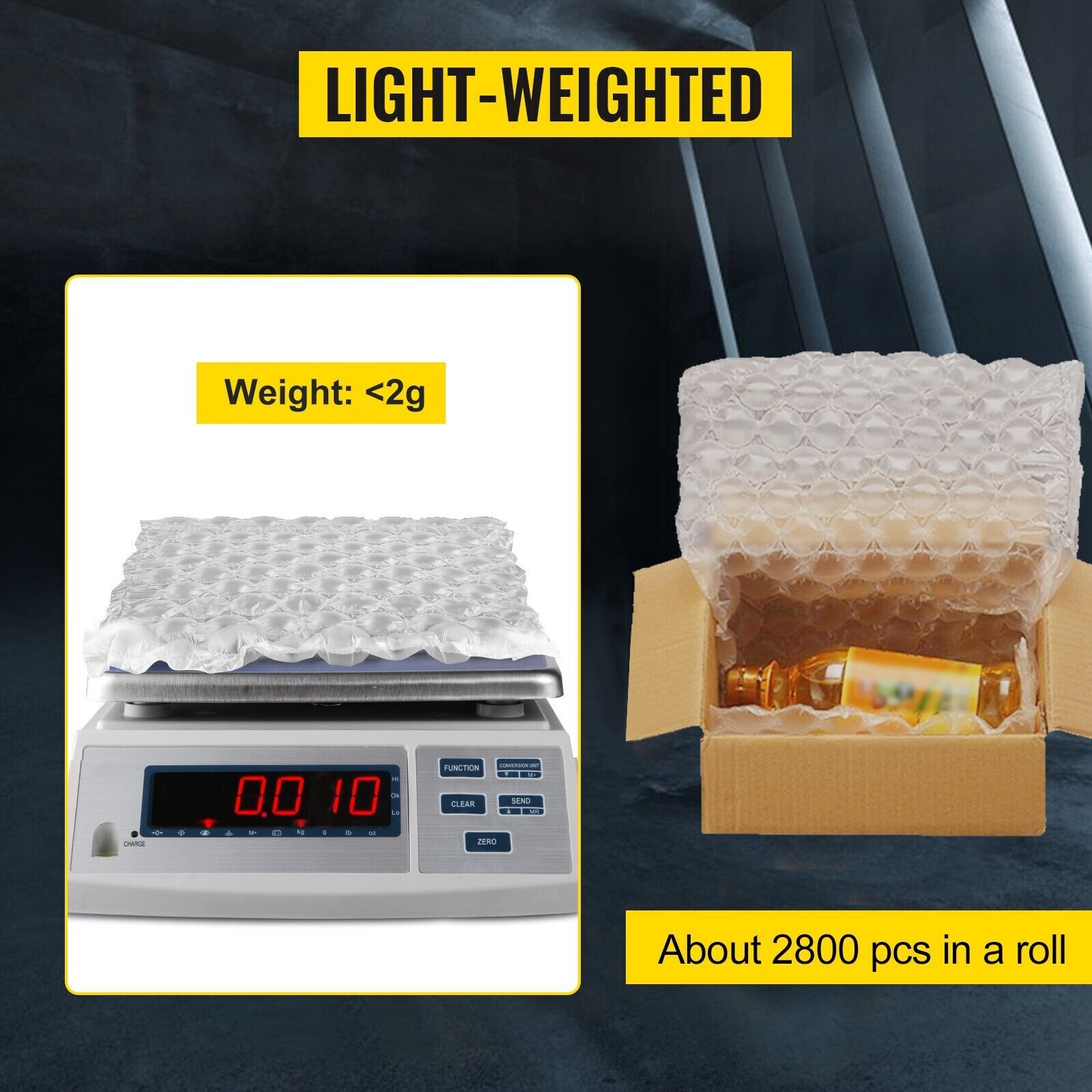 984′ x16″ Air Cushion Machine Film Small Bubble Pillow Packaging Padding 4 Rolls