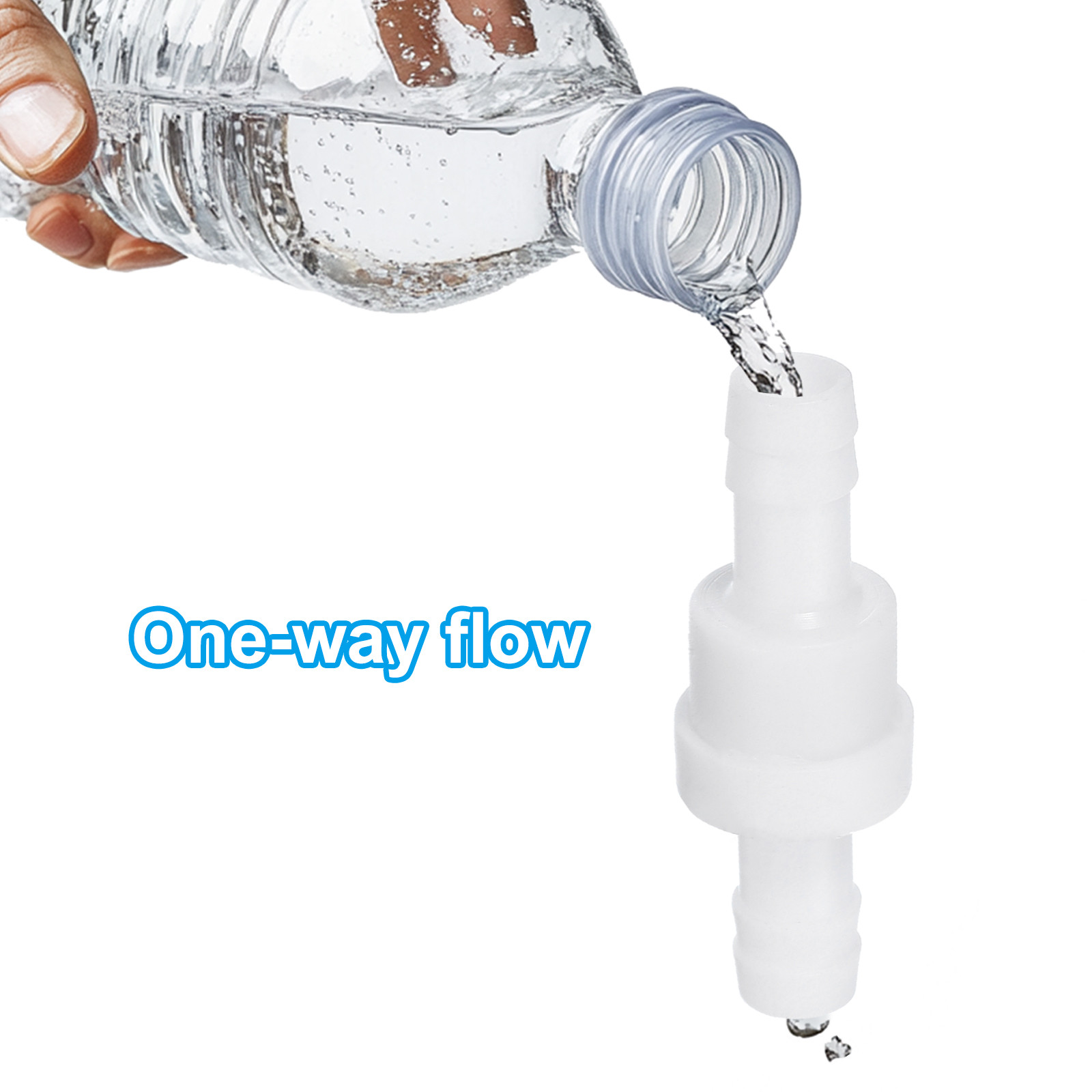5 Pack 3/8″ Plastic One Way Inline Check Valve Barb Hose Non Return White