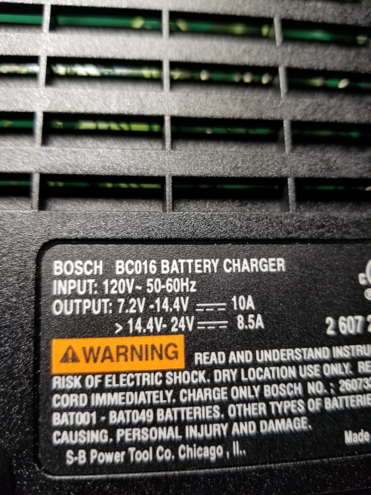 NEW BOSCH BC016 BATTERY CHARGER 15MIN 10AMP 7.2V-14.4V AL 15 FC 2398