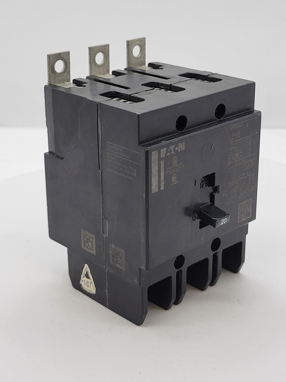 Eaton GHB3020 Bolt-On Circuit Breaker 20A 3P 480/277V 14KA GHB