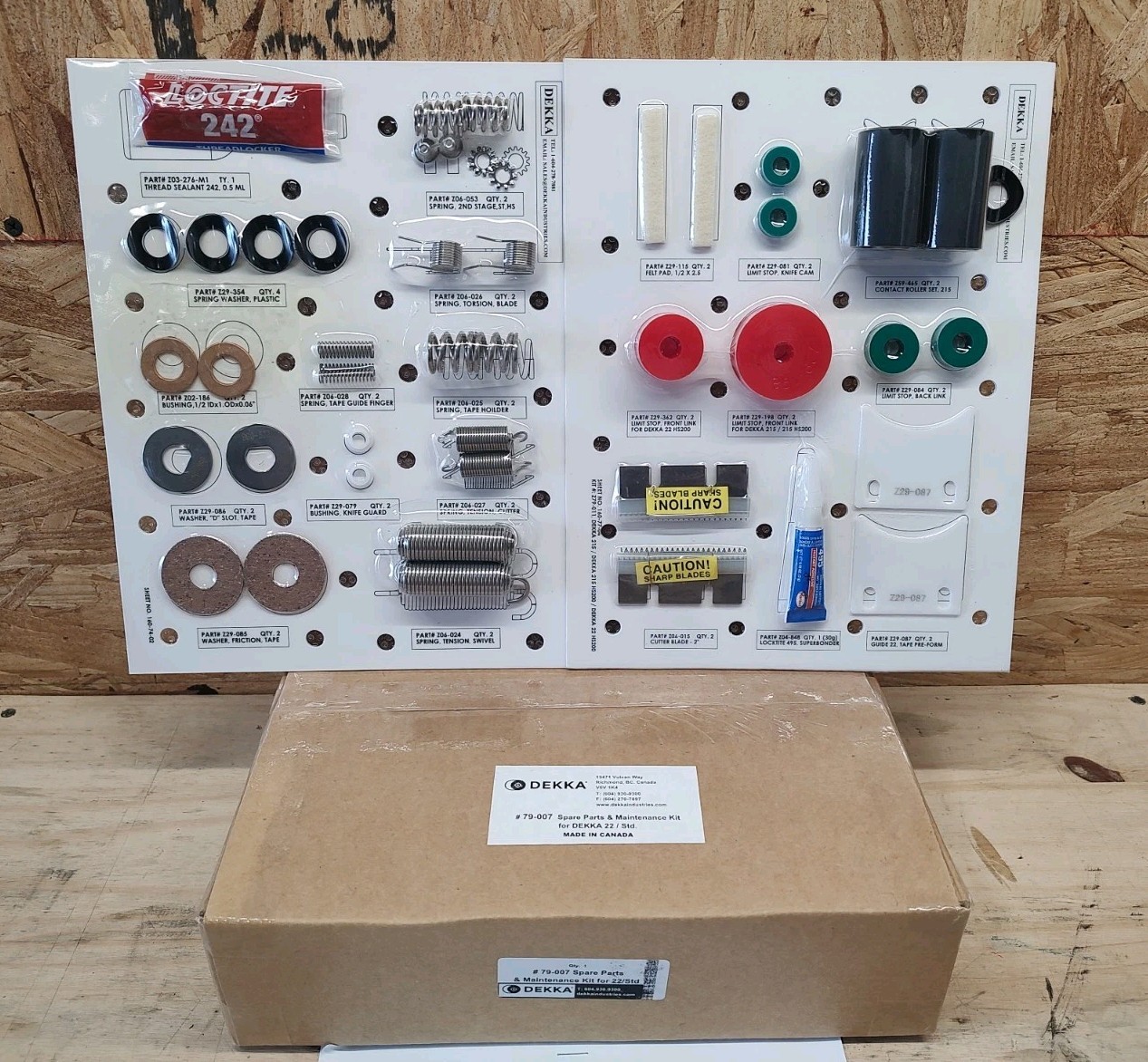 NEW IN SEALED BOX DEKKA INDUSTRIES 79-011 Spare Parts Kit for 215/HS200