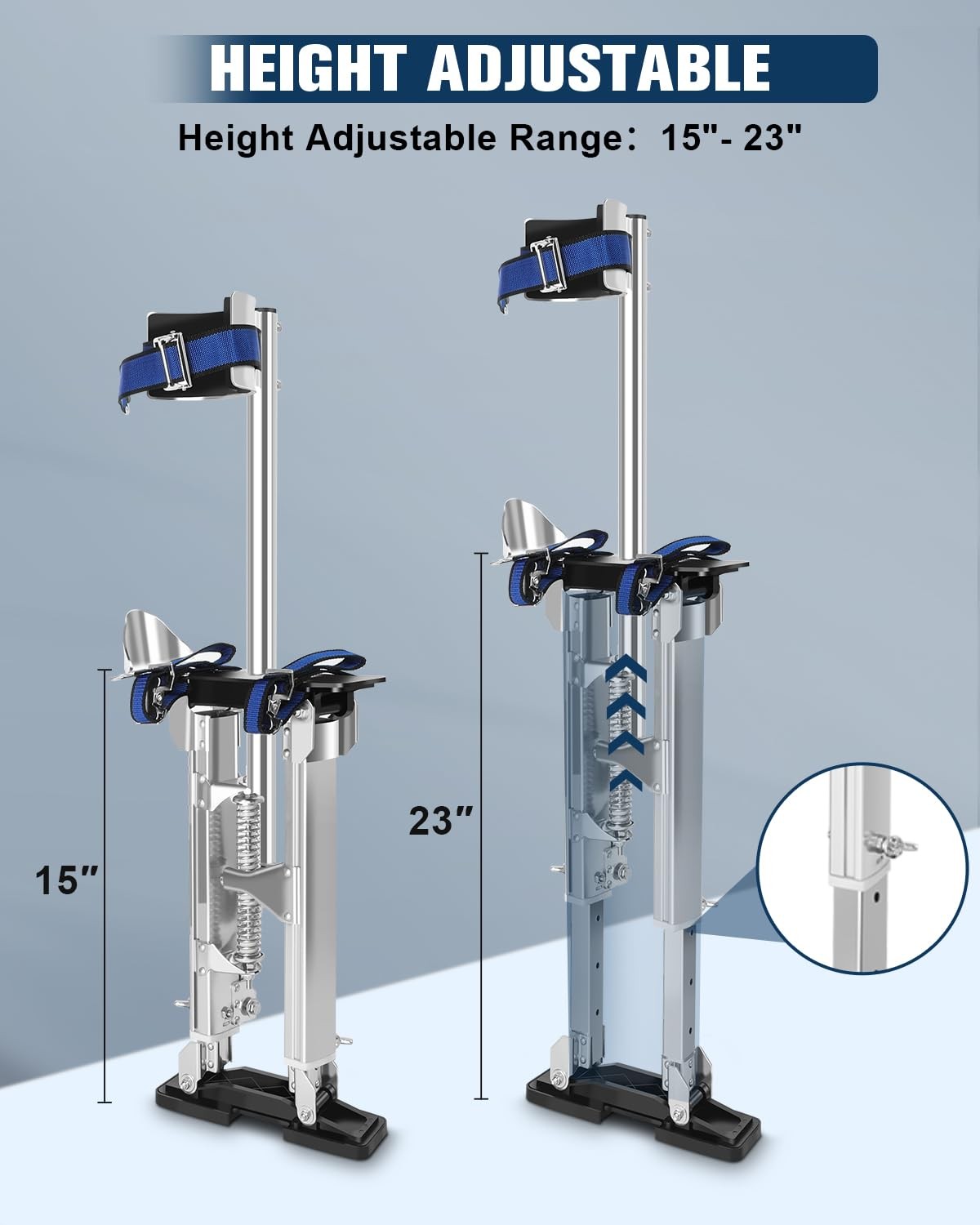 15″-23″ Stilts for Adults Adjustable Heights Aluminum Work Stilts