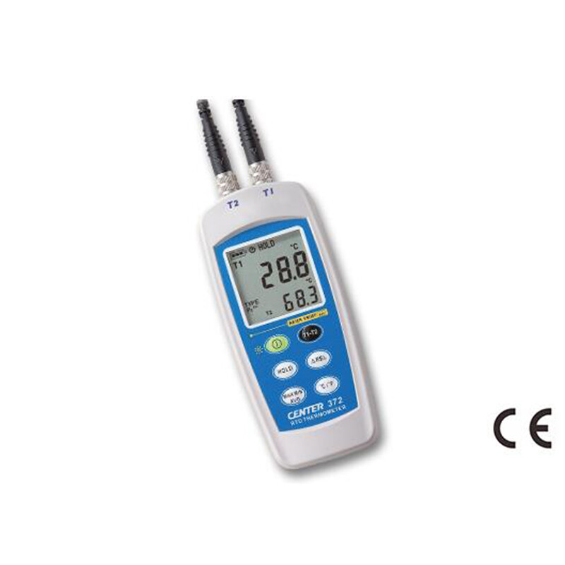 CENTER-372 Dual Input RTD Thermometer (Water Proof),Max/Min/Avg Function