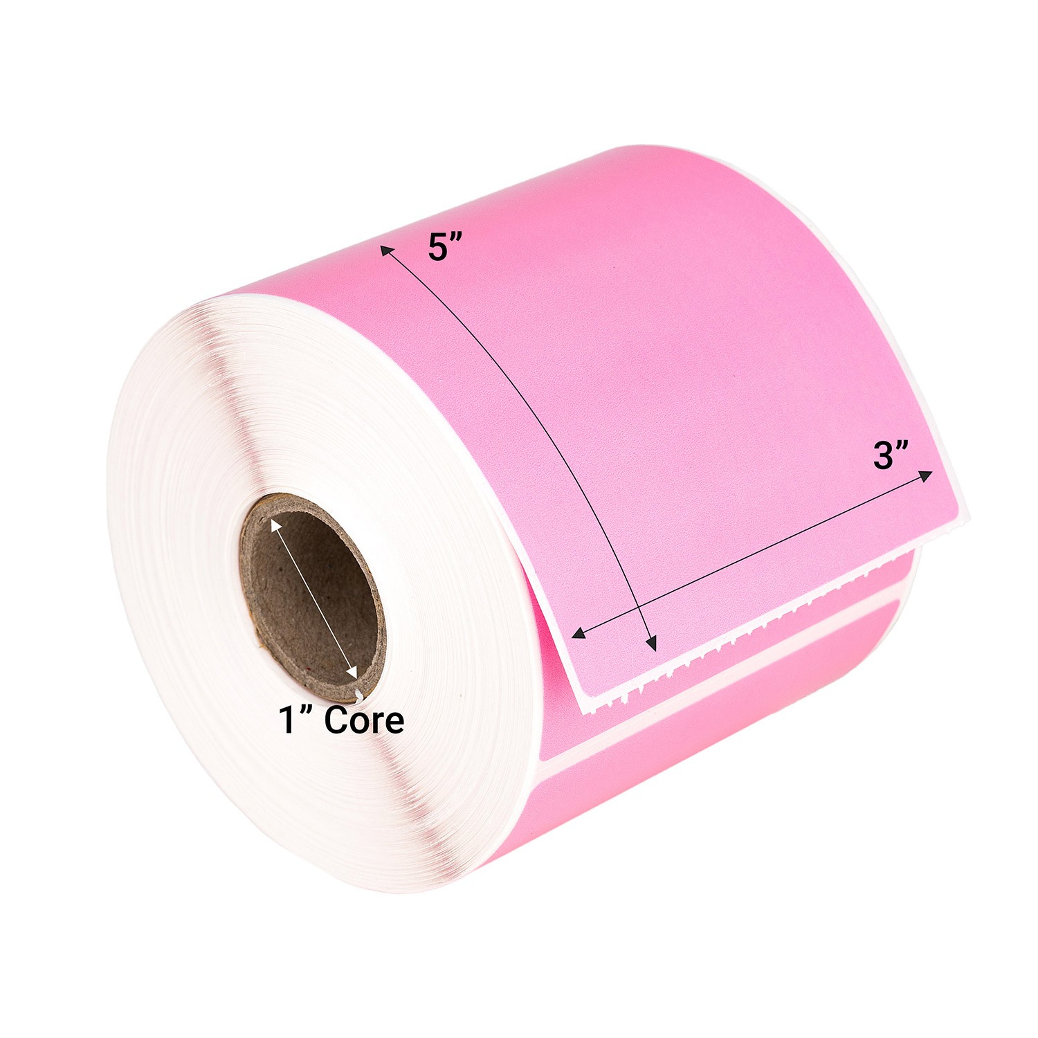 HOUSELABELS 3″x5″ Direct Thermal PINK Labels, 1″ Core – 1 Roll