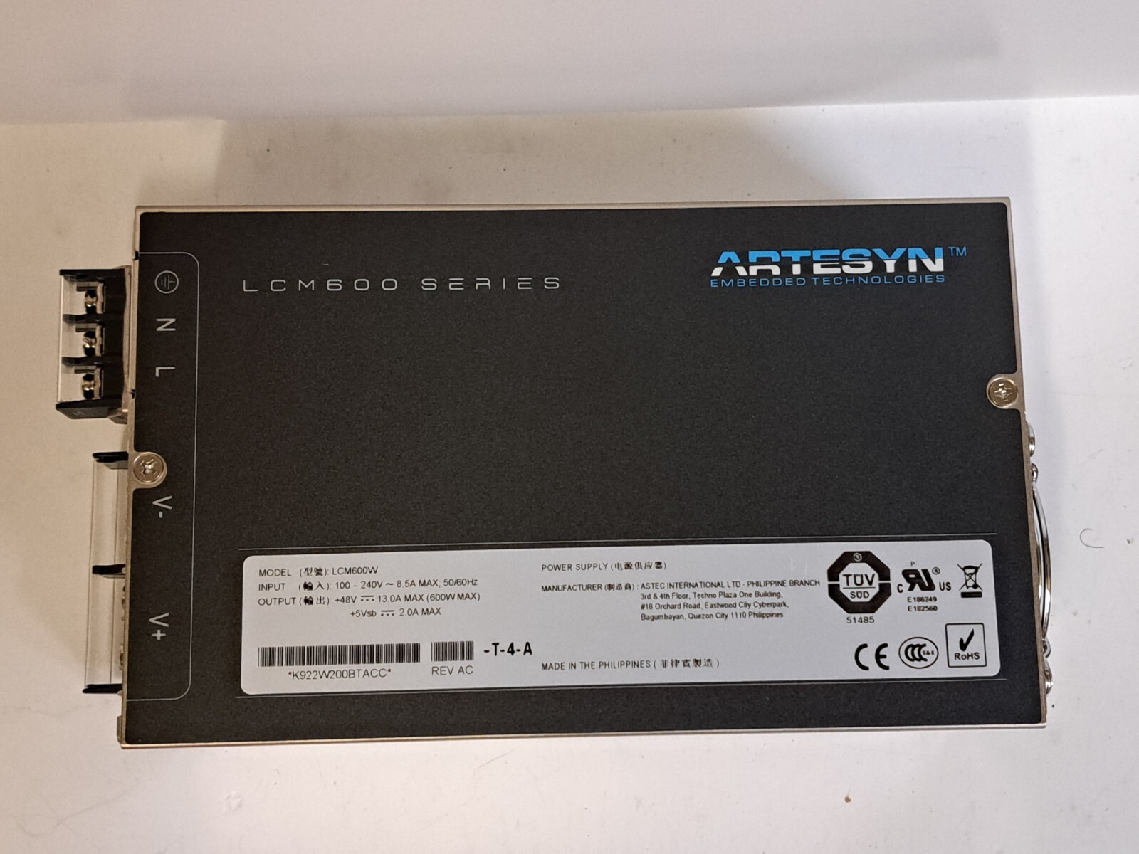 Artesyn AC DC 48V 600w 12.5a Power Supply 100-240 LCM600W Medical Industrial CNC