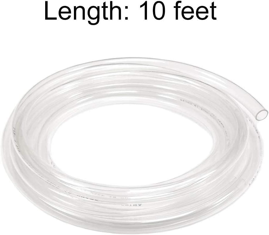 10Ft X 1/4″ ID Clear Vinyl Tubing, Flexible Hybrid PVC Tubing Hose, Lightweight