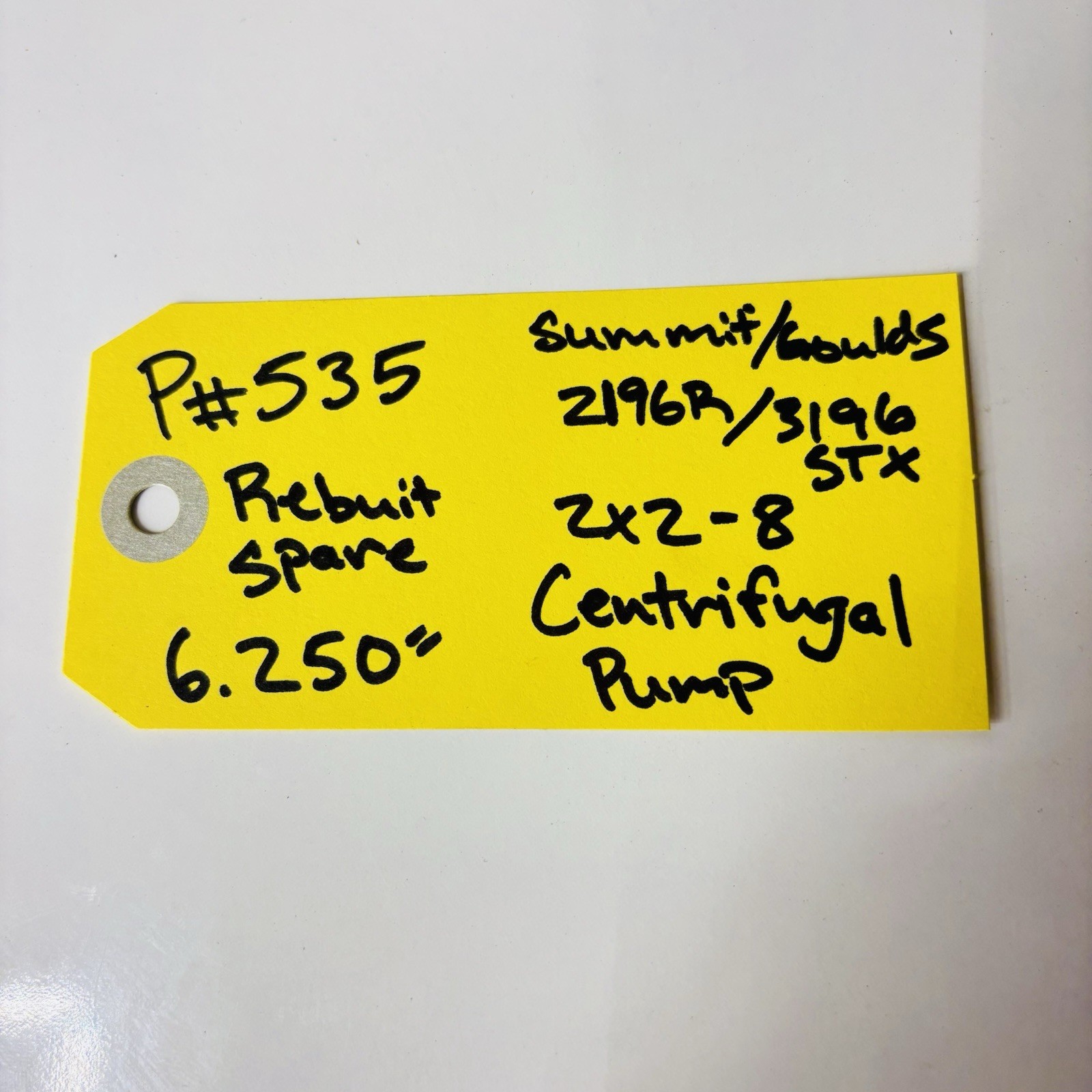 Summit 2196R / Goulds CV3196 equal size 2×2-8 Non-Clog Process Pump 6.250″ CD4M