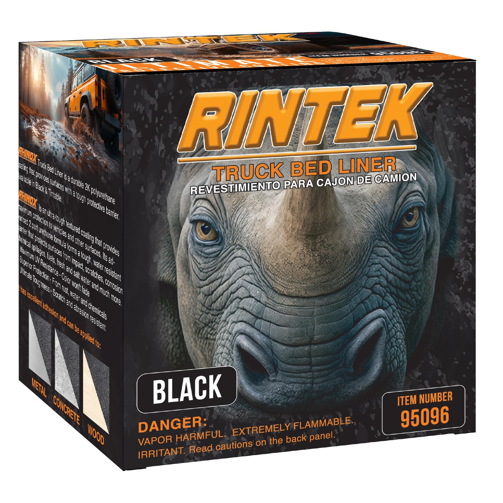 LAUCO Rintek Urethane Spray 8 Quart Kit Black Bedliner Coating, Heavy-Duty