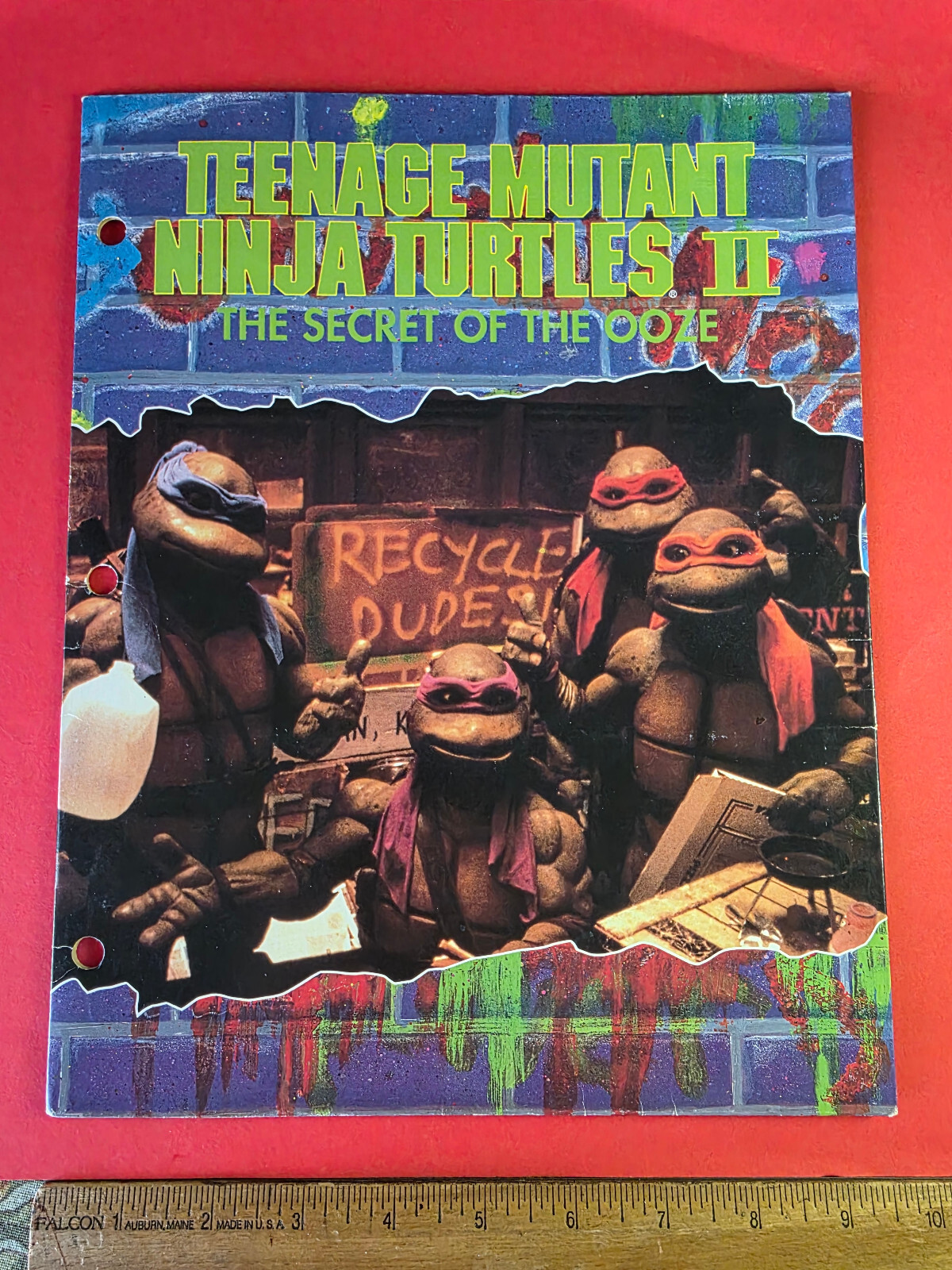 Vintage Teenage Mutant Ninja Turtles II Secret of Ooze Folder Portfolio 1991