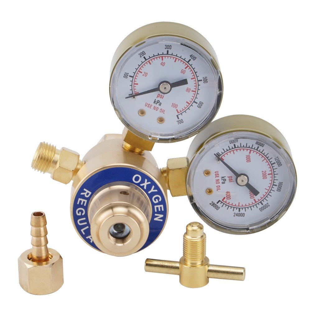 Oxygen and Acetylene Regulators Welding Gas Gauges Pair CGA540 and CGA200 NEW