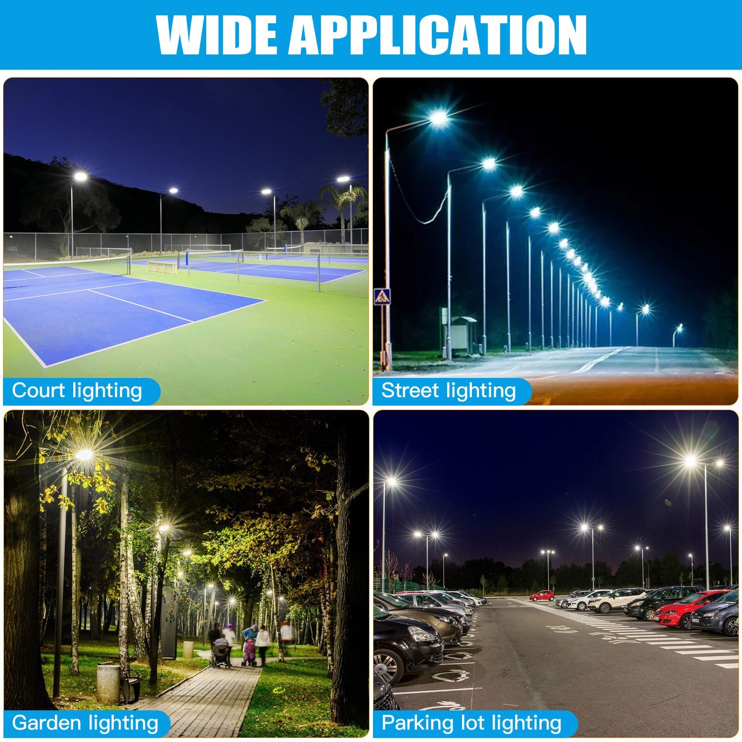 White LED Parking Lot Light 320W Dusk to Dawn Commercial Shoebox Fixture 48000Lm