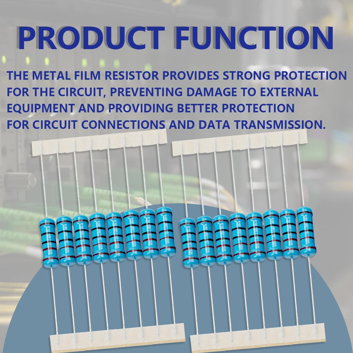 50 Pcs 2 Watt 1 Percent 220 Ohm Metal Film Resistor Resistance D Color: 50 pcs