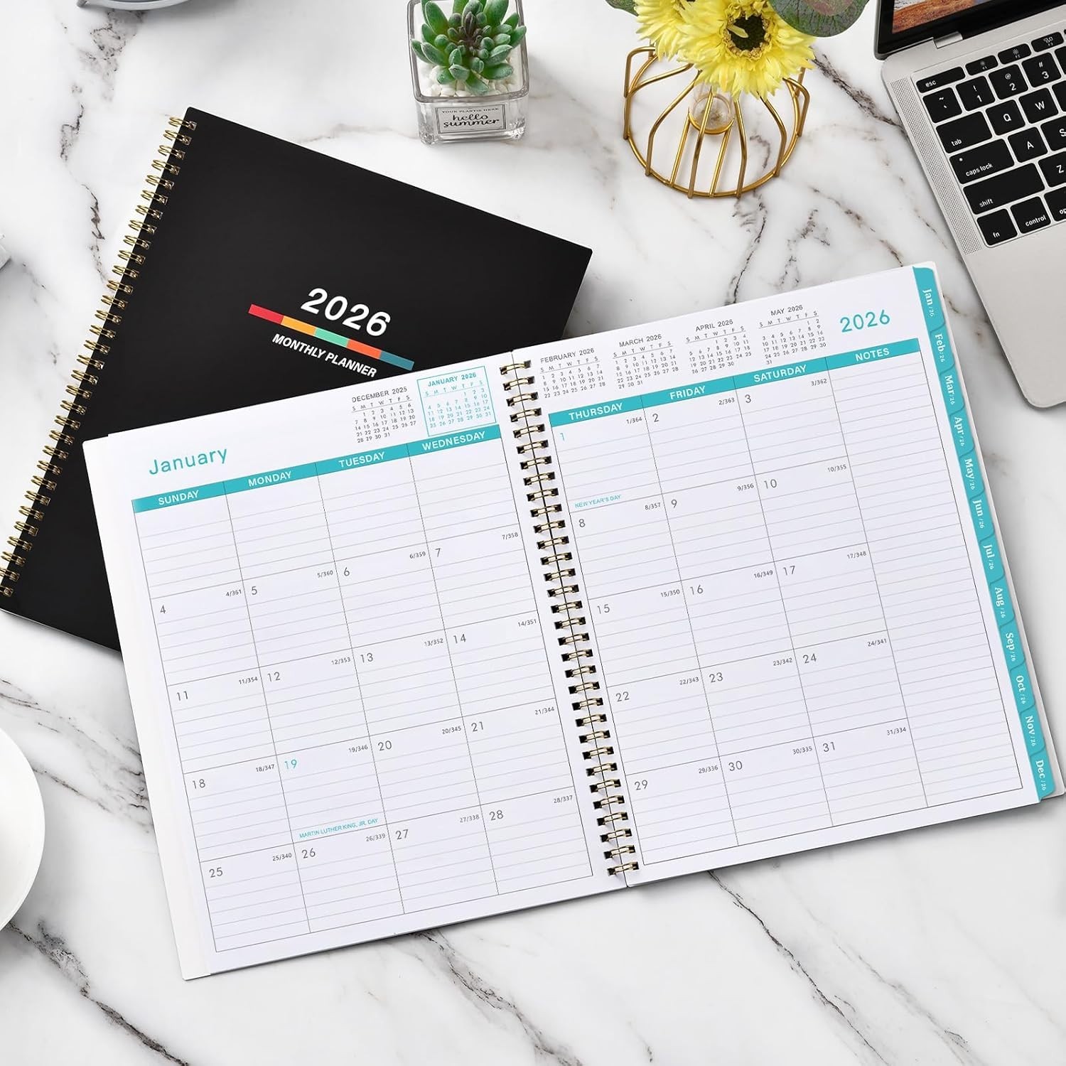 2026 Planner, Weekly and Monthly Calendar Planner, January 2026 – December 2026