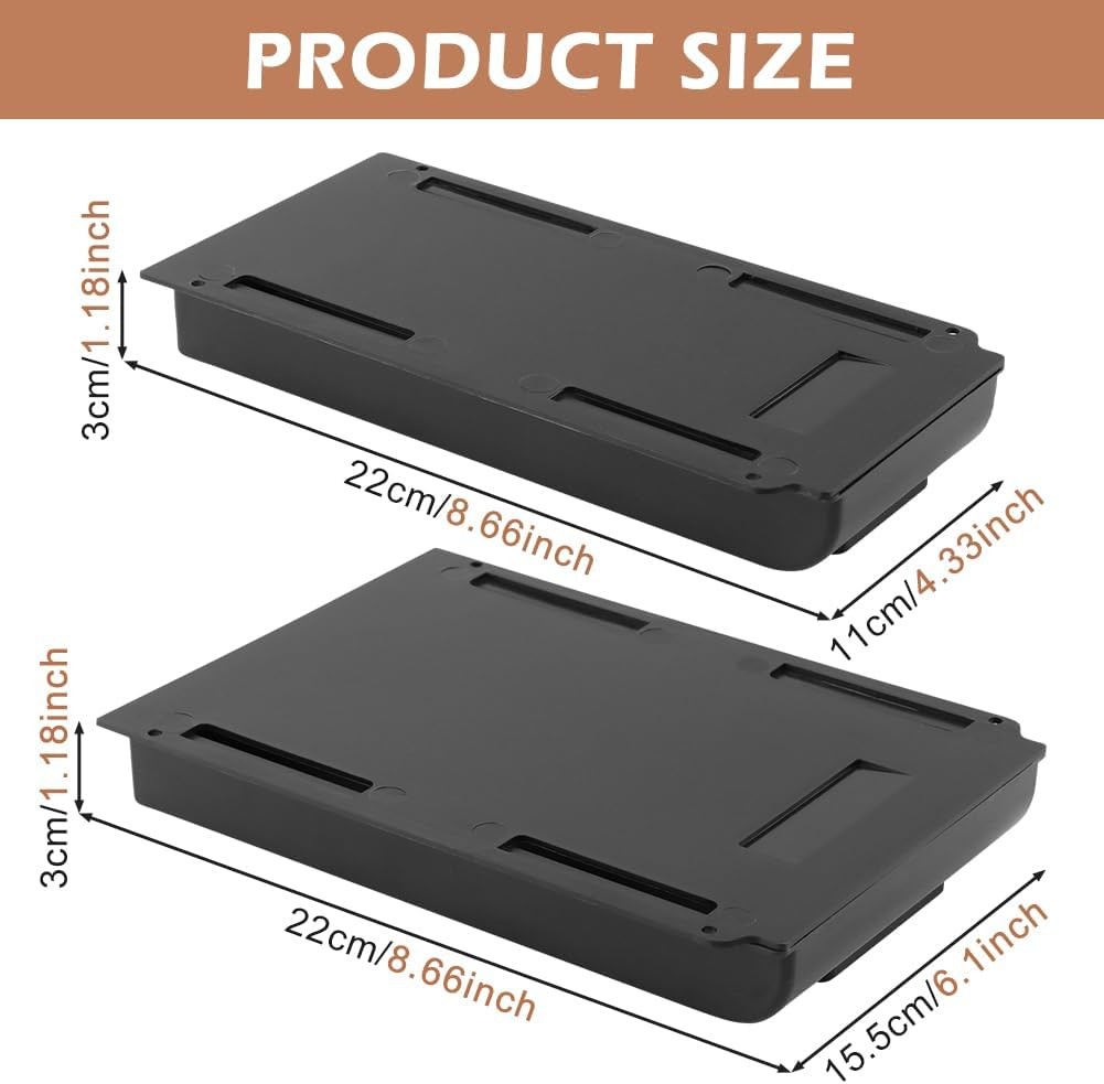 2 Pack Under Desk Drawer Organizer,Plastic Under Desk Storage Drawers Attachment
