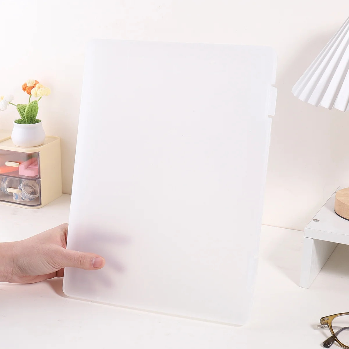 1Pc A4 Writing Board File Box, 2-In-1 A4 Document and Photo Multifunctional Stor