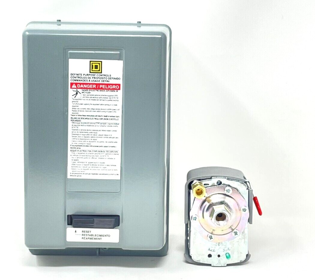 SQUARE D MAG STARTER & PRESSURE SWITCH 175 PSI 5HP SINGLE PHASE 208 / 240 VOLT