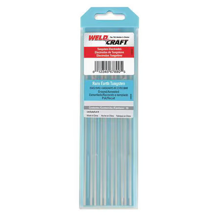 Miller Electric Wg332x7 Weldcraft Lt Blu Tungsten Electrode, Pk10