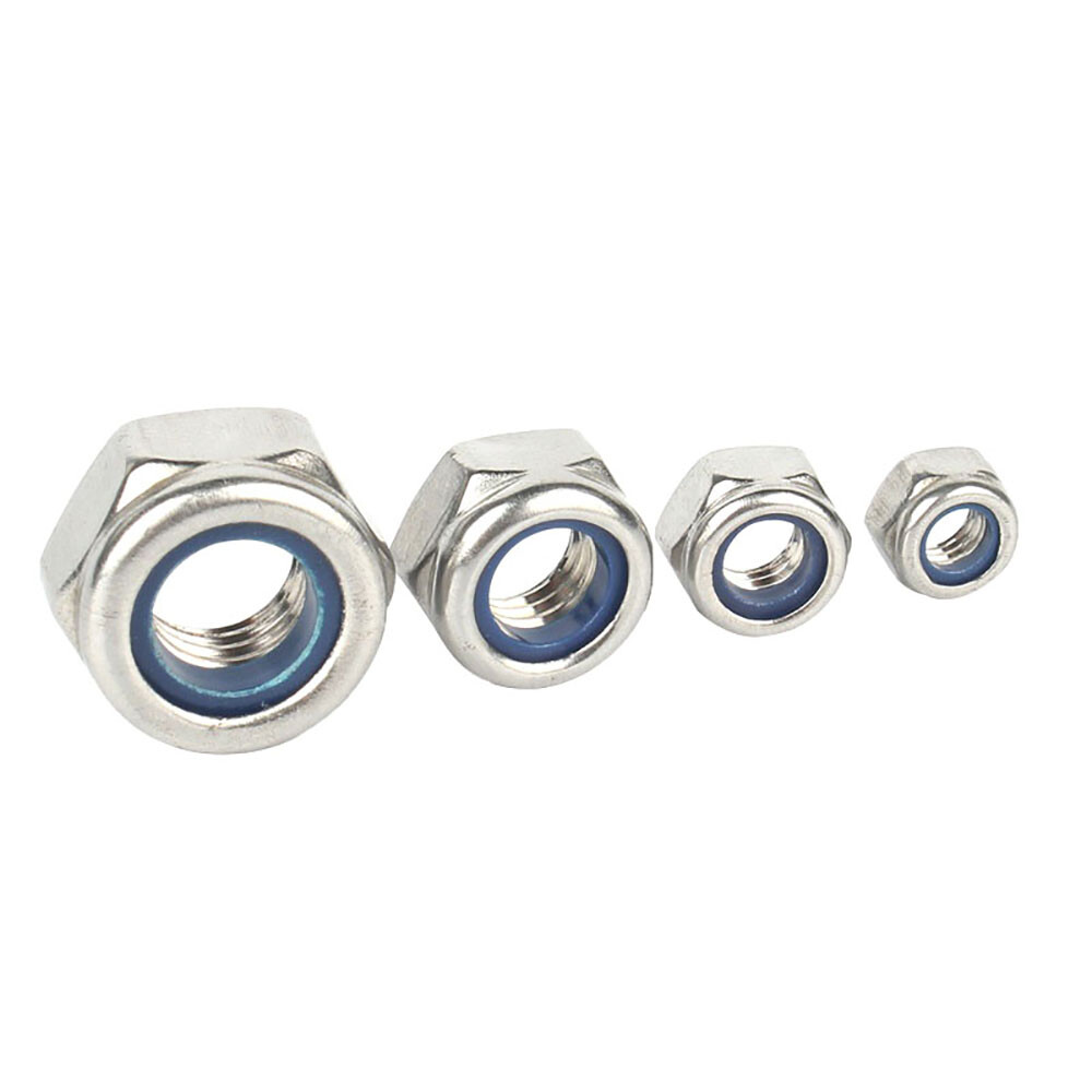 M8 M10 M12 M14 M16 M18 M20 Fine Pitch Nyloc Nuts Nylon Insert Lock Nut 1mm-1.5mm
