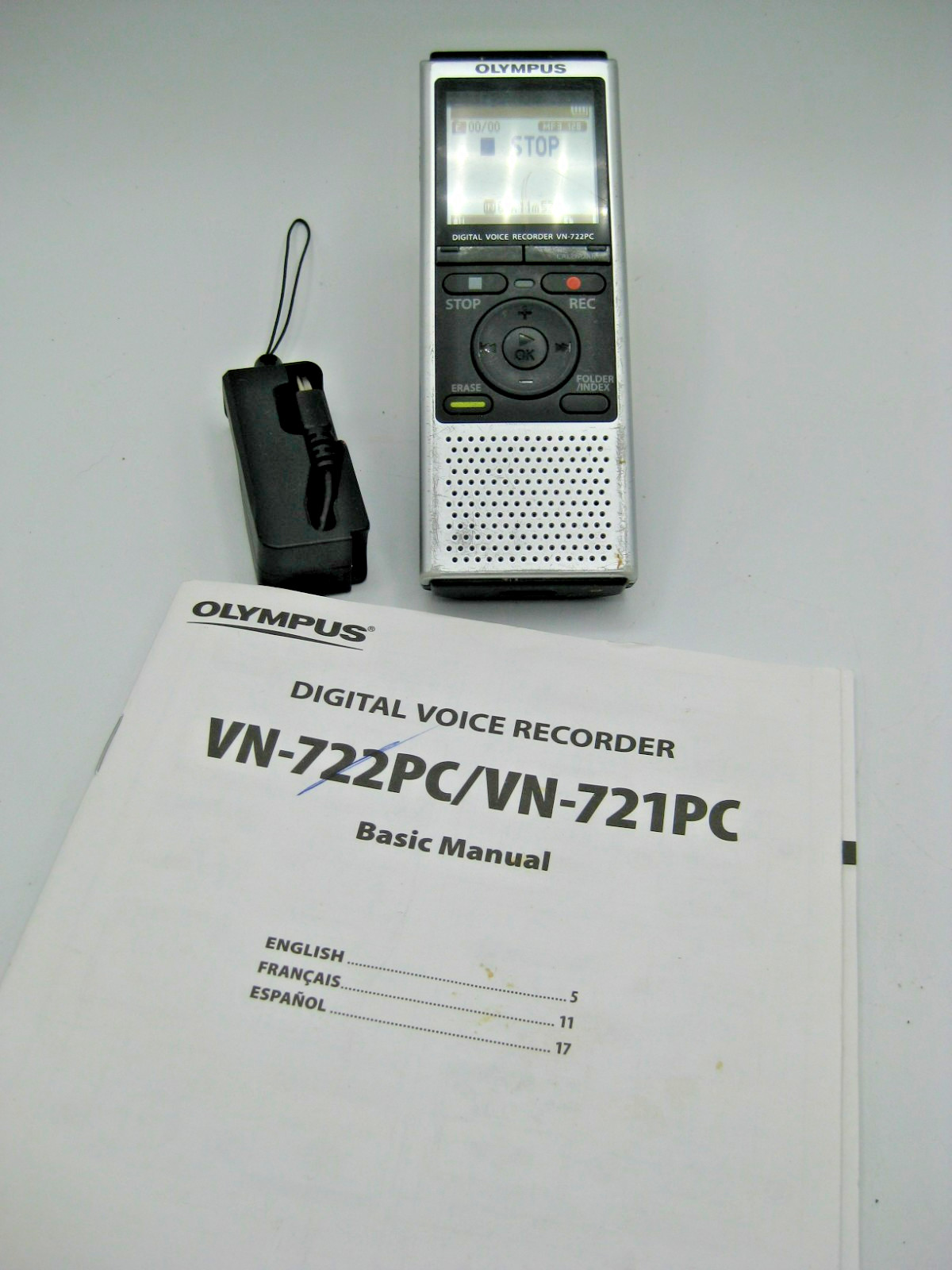 Olympus VN-722PC Digital Voice Recorder Dictation Machine – PC Link & MicroSD