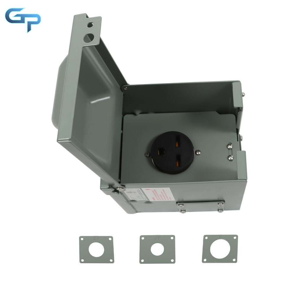 30 Amp 250 Volt NEMA 6-30R Outlet Box, Enclosed Weatherproof Outdoor Electrical