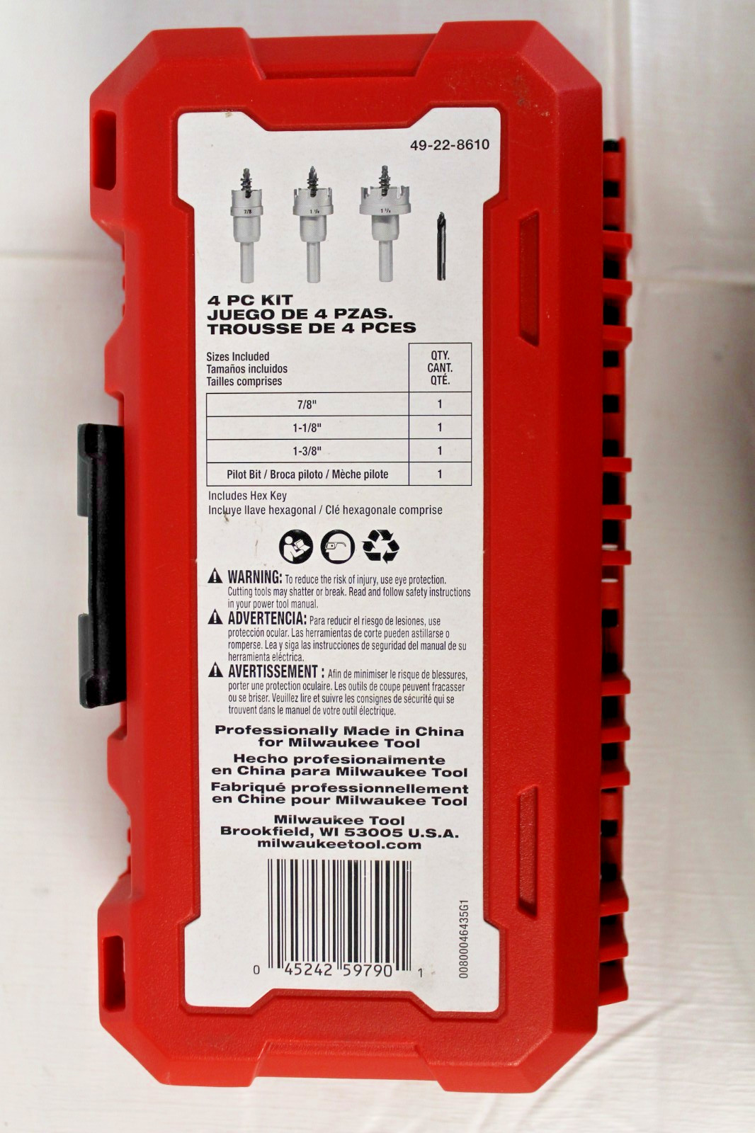 Milwaukee One-Piece Carbide Hole Cutter Set – 4PC 49-22-8610