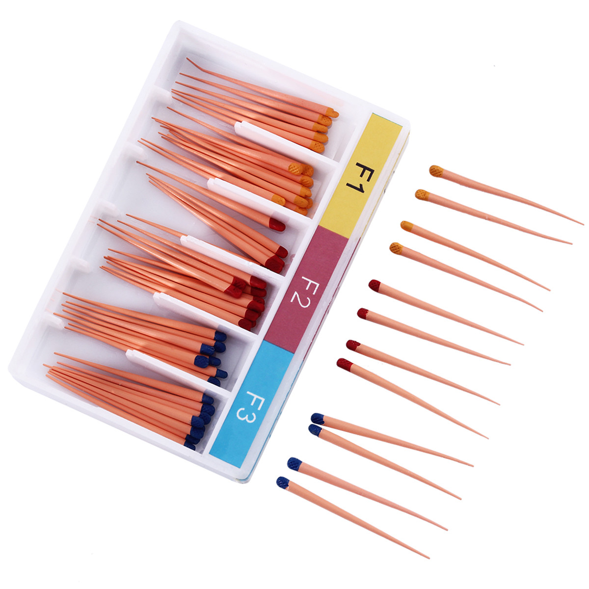 60pcs/Pack Dental Gutta Percha Points F1, F2, F3 Endodontics Root-Canal F1-F3