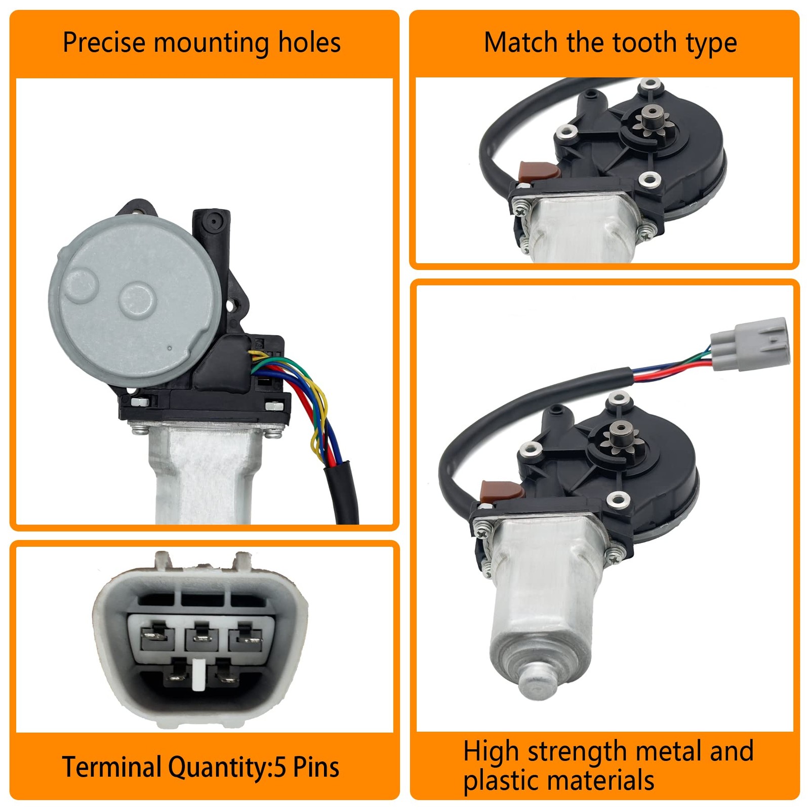 5 pins Front Right Passenger Side Power Window Motor Compatible with Lexus LX…