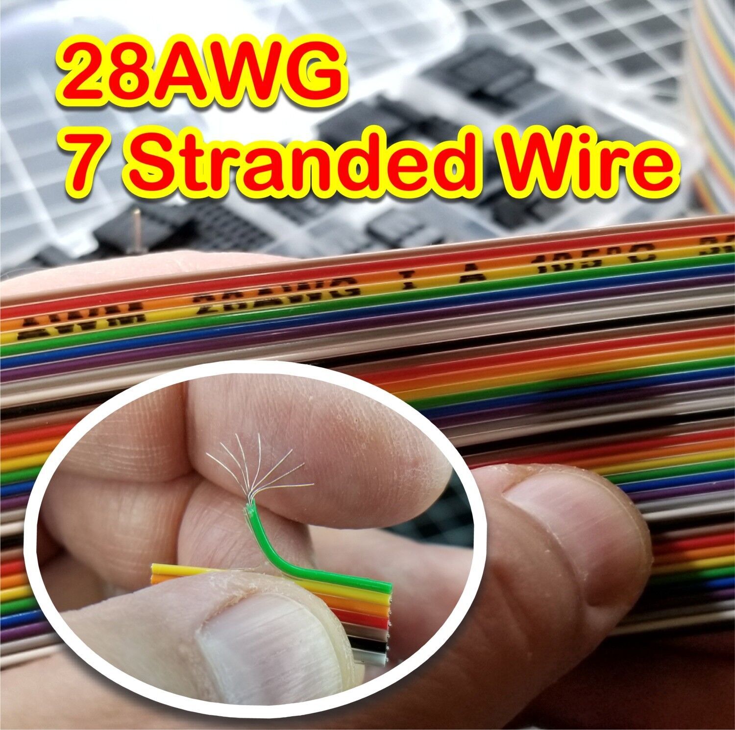 1M ~ 10M – Flat Rainbow Ribbon IDC Cable Wire Cable – 2 to 40 PINS (wires)
