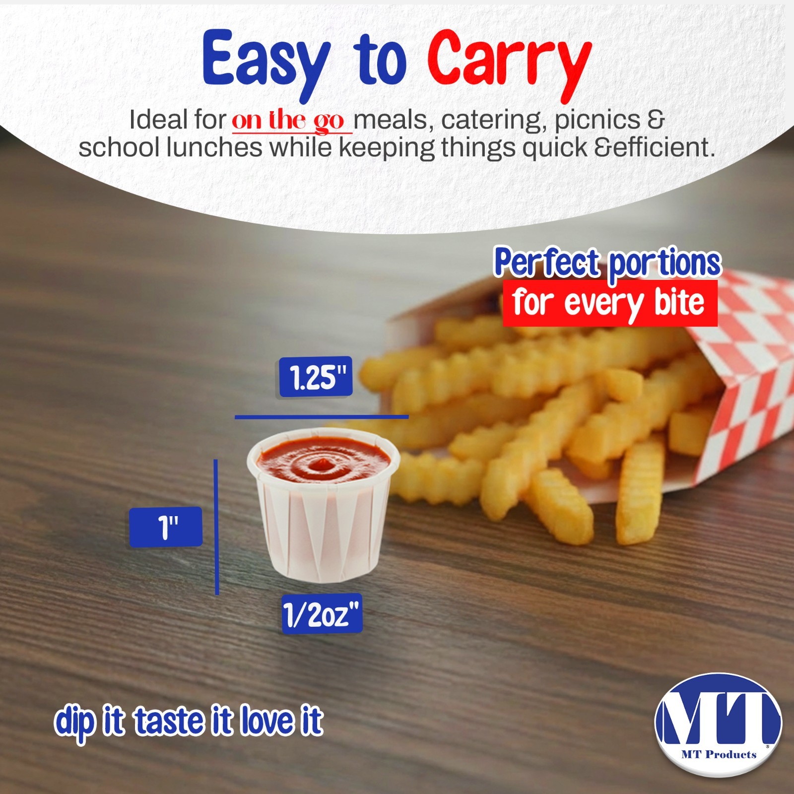 MT Products 1/2 oz Individual Paper Portion Cups/Condiment Cups – Pack of 450
