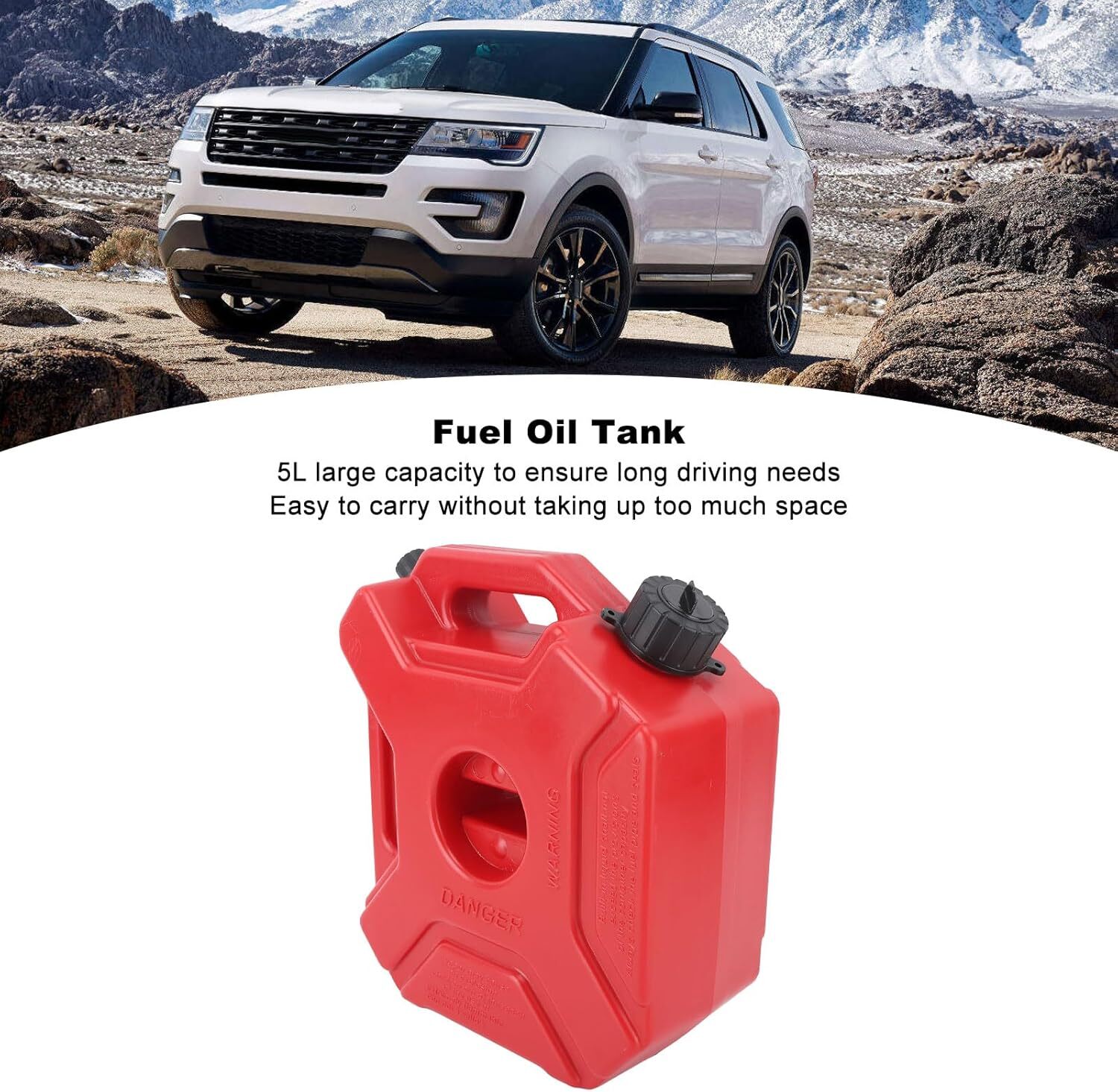 ✨5L Gas Fuel Tank Gas Can Oil Storage Can For ATV UTV Gokart Motorcycle Car SUV