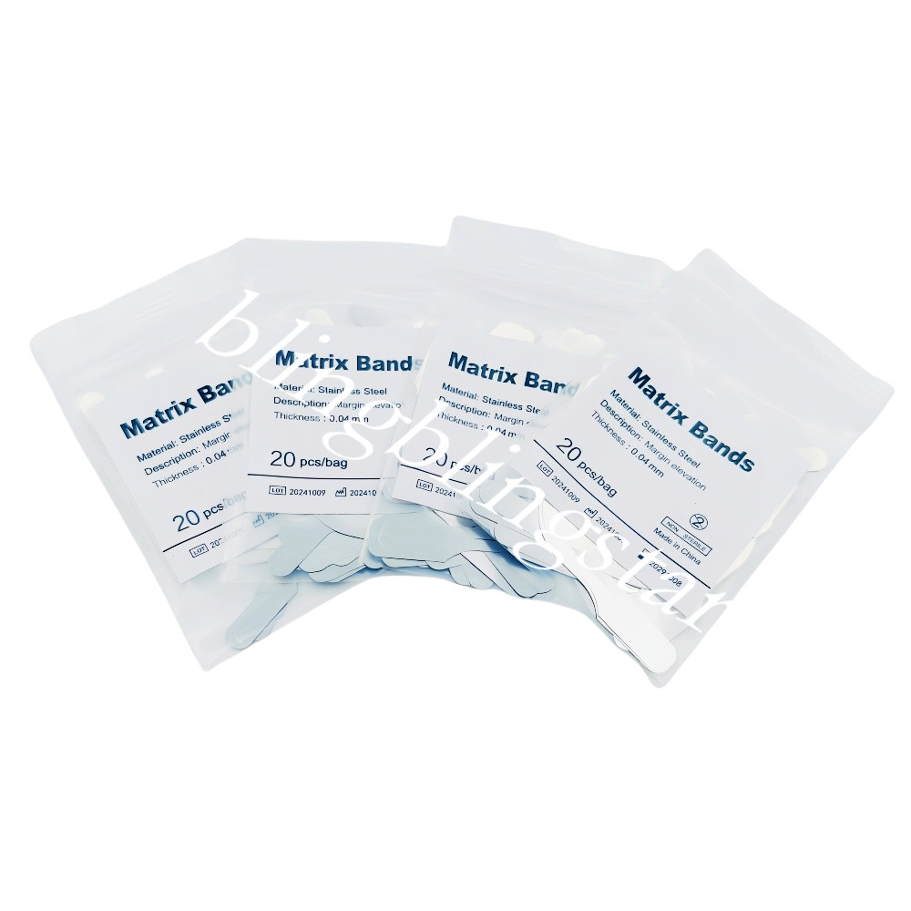 20 Pcs/Bag Dental Stainless Steel Margin Elevation Gingival Matrices Matrix Band