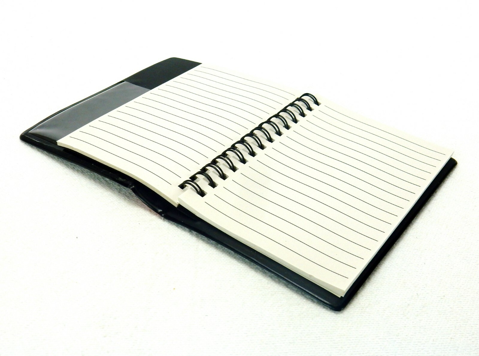 Pocket Jotter Notebook, Padded Cover, Black & Red, Spiral Note Pad, Sweda #VP125