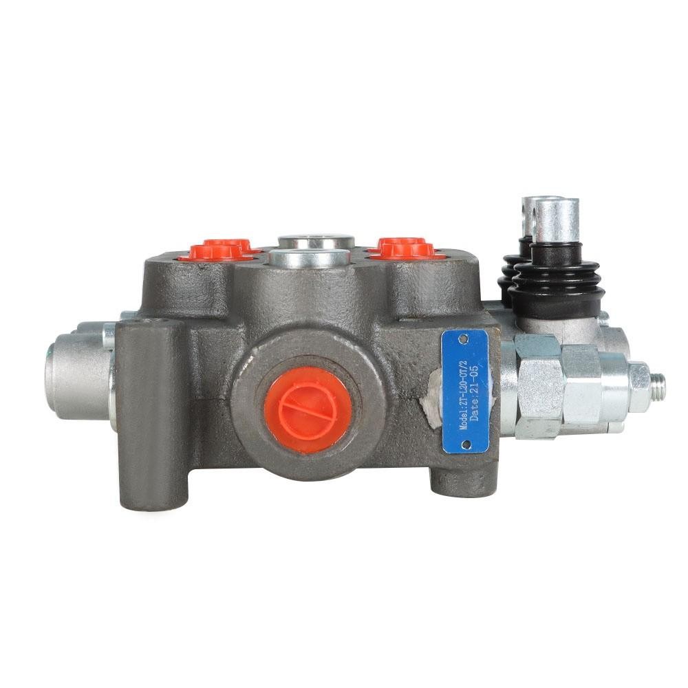 Hydraulic Control Valve Tractor BSPP 25GPM 2 Spool With Conversion Plug