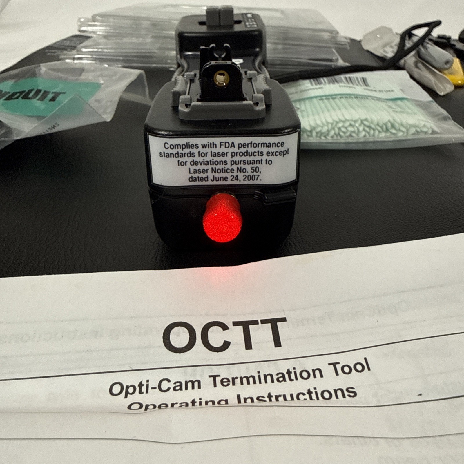 Panduit Opti-Cam Fiber Optic Termination Kit FKITCASE OCTT Black Professional