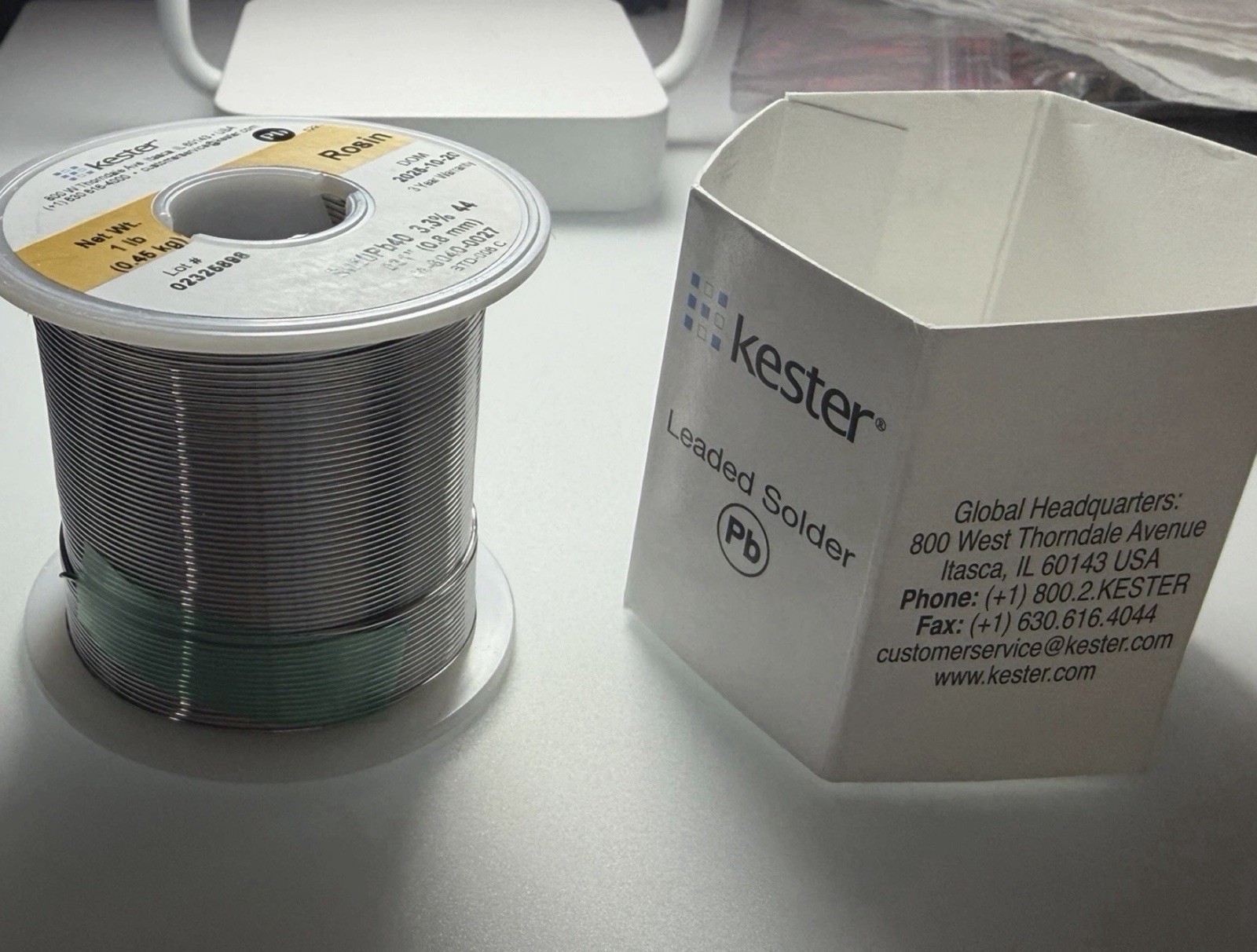 GENUINE KESTER SOLDER 60/40 .031” (0.8mm) ROSIN CORE, 24-6040-0027/44, 3 FEET