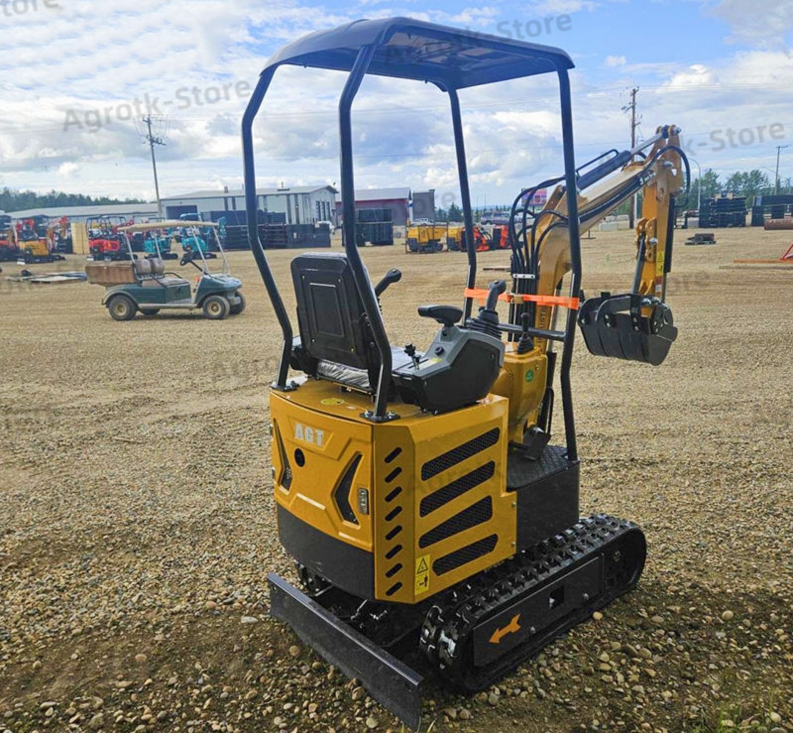 Agrotk Mini Excavator 1 Ton Digger 13.5HP Gas Rubber Tracked Crawler B&S Engine