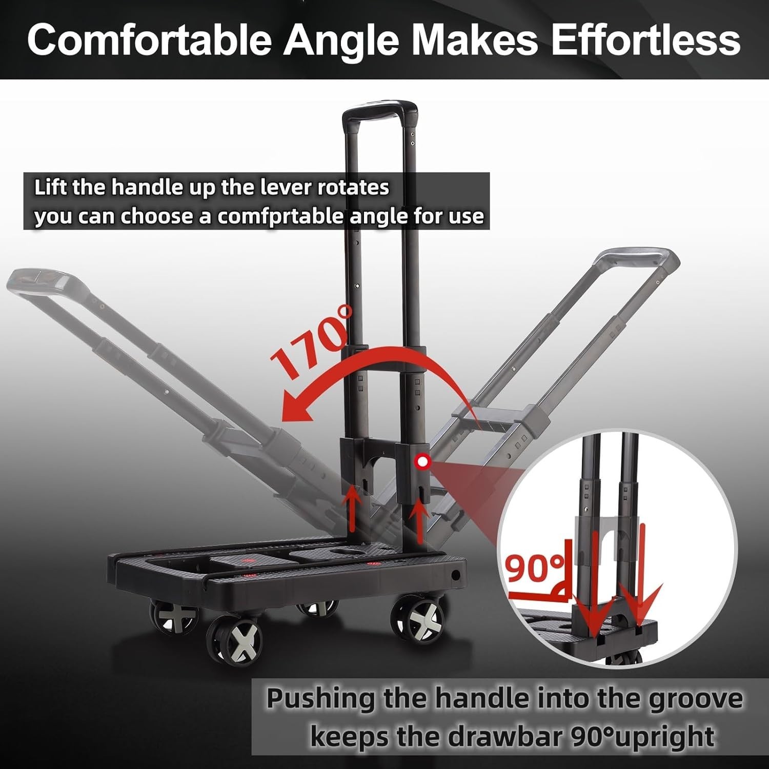 Folding Hand Truck Aluminum 300lb Capacity Lightweight Portable Utility