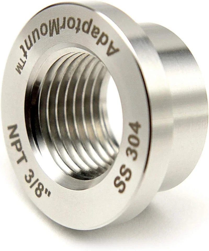 3/8″ NPT Stainless Steel 304 Female Threaded Stepped Weld Bung Mounting Fitting