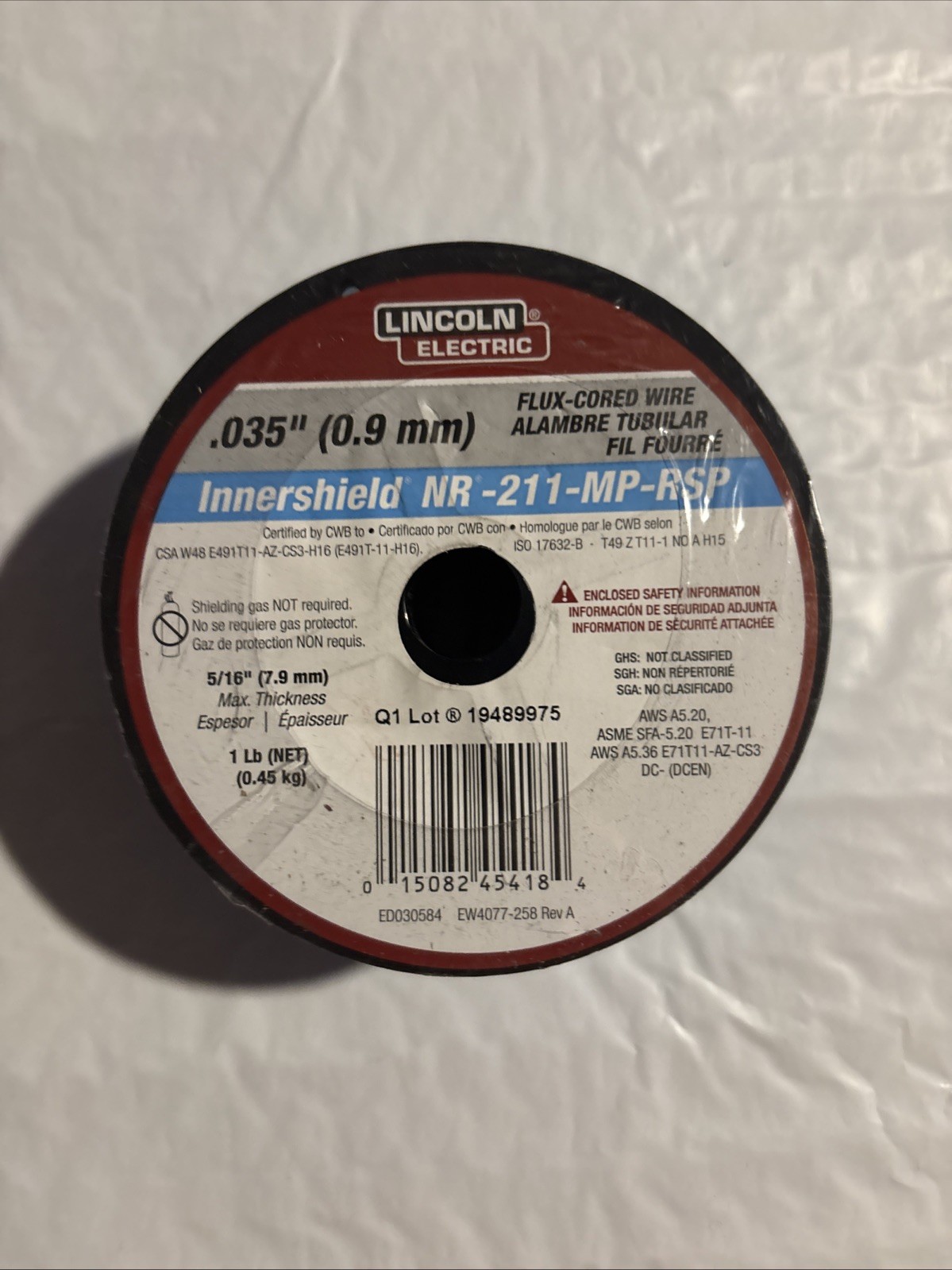 Lincoln Electric .035 (0.9 mm) Flux Cored Wire Innershield NR-211-MP-RSP