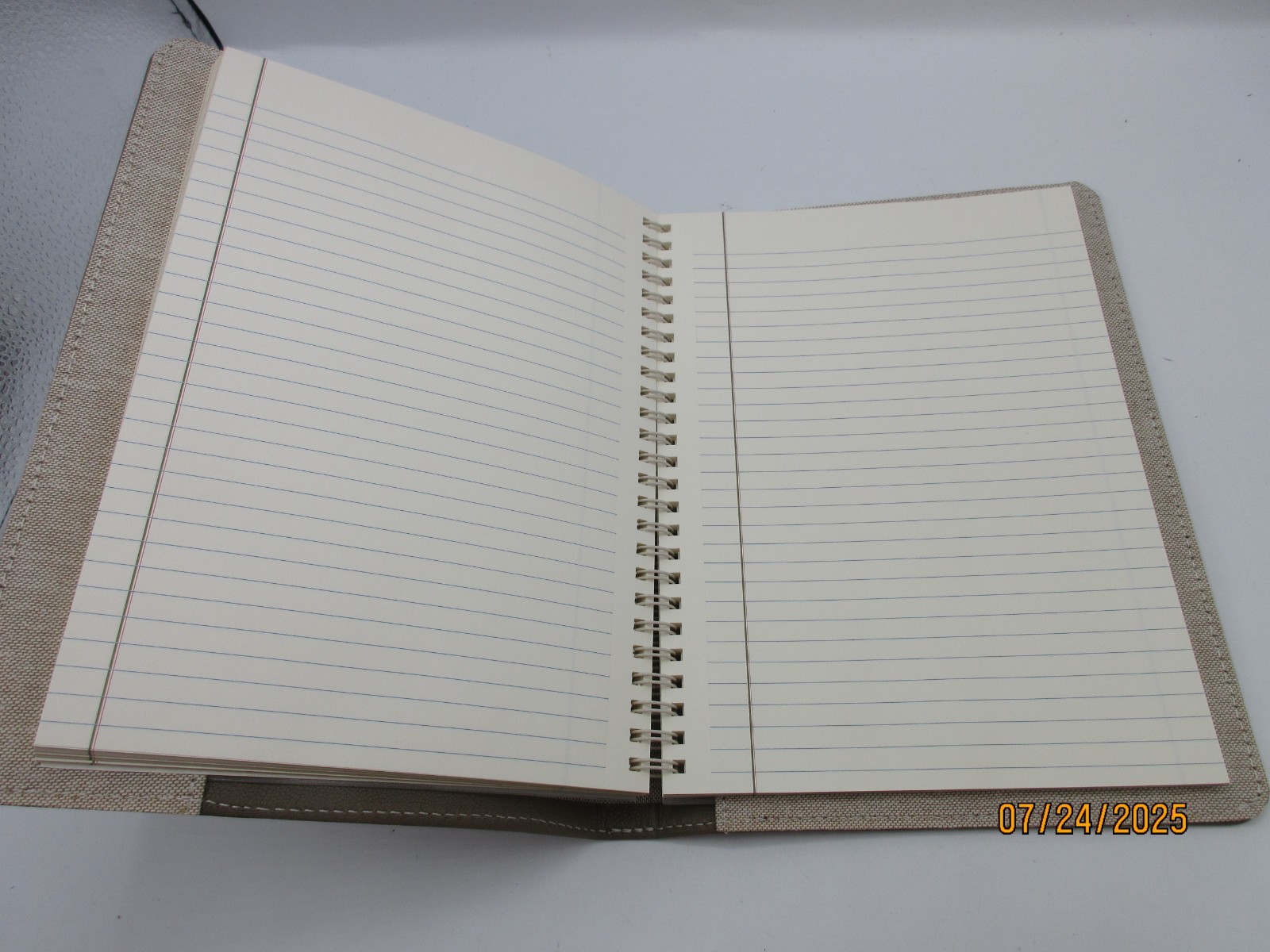 Graphic Image Notebook Refillable 9″ Goat Leather Spiral Lined Pages STONE