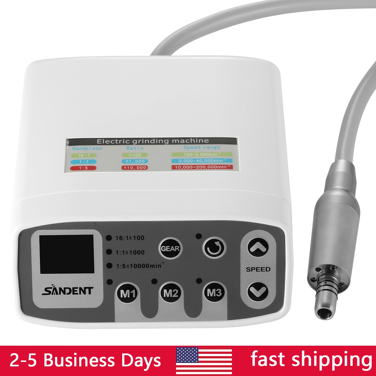 SANDENT Dental Brushless LED Electric Micro Motor Fit 1:1/1:5/16:1 Handpiece US