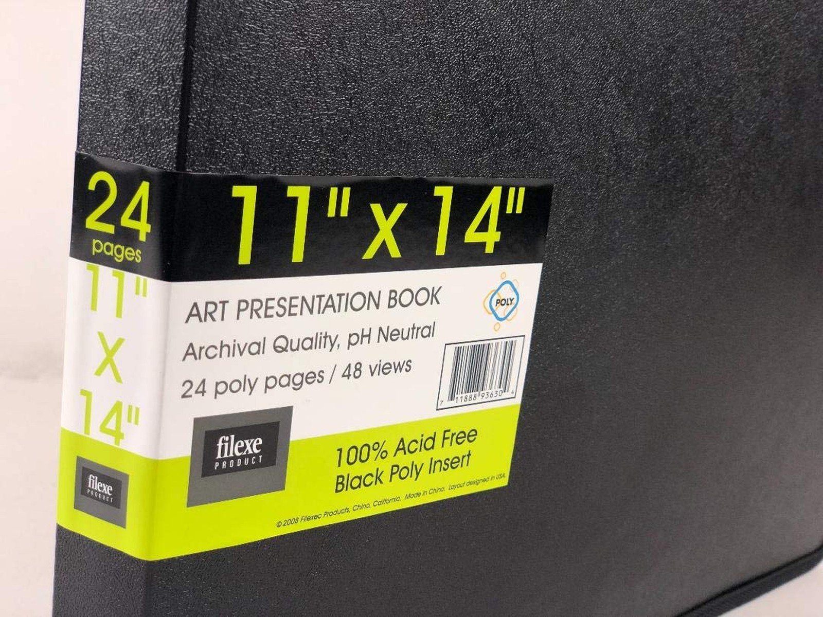 Filexec, 93630, Art Presentation Book, 24 Pocket, 11″ x 14″, 1 Each Black