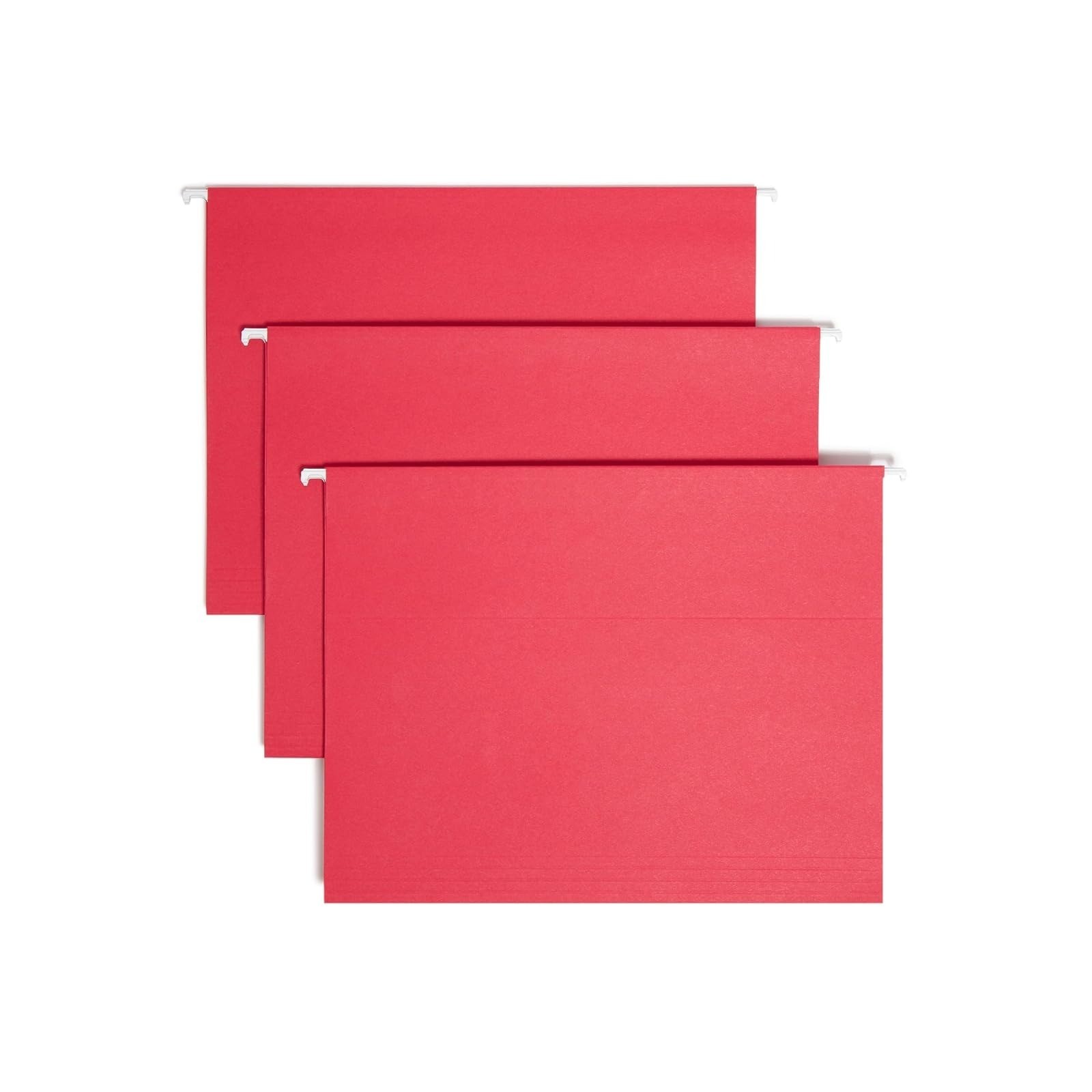 SMEAD Standard Hanging File Folders, 25 Count, Assorted Colors, 1/5-Cut
