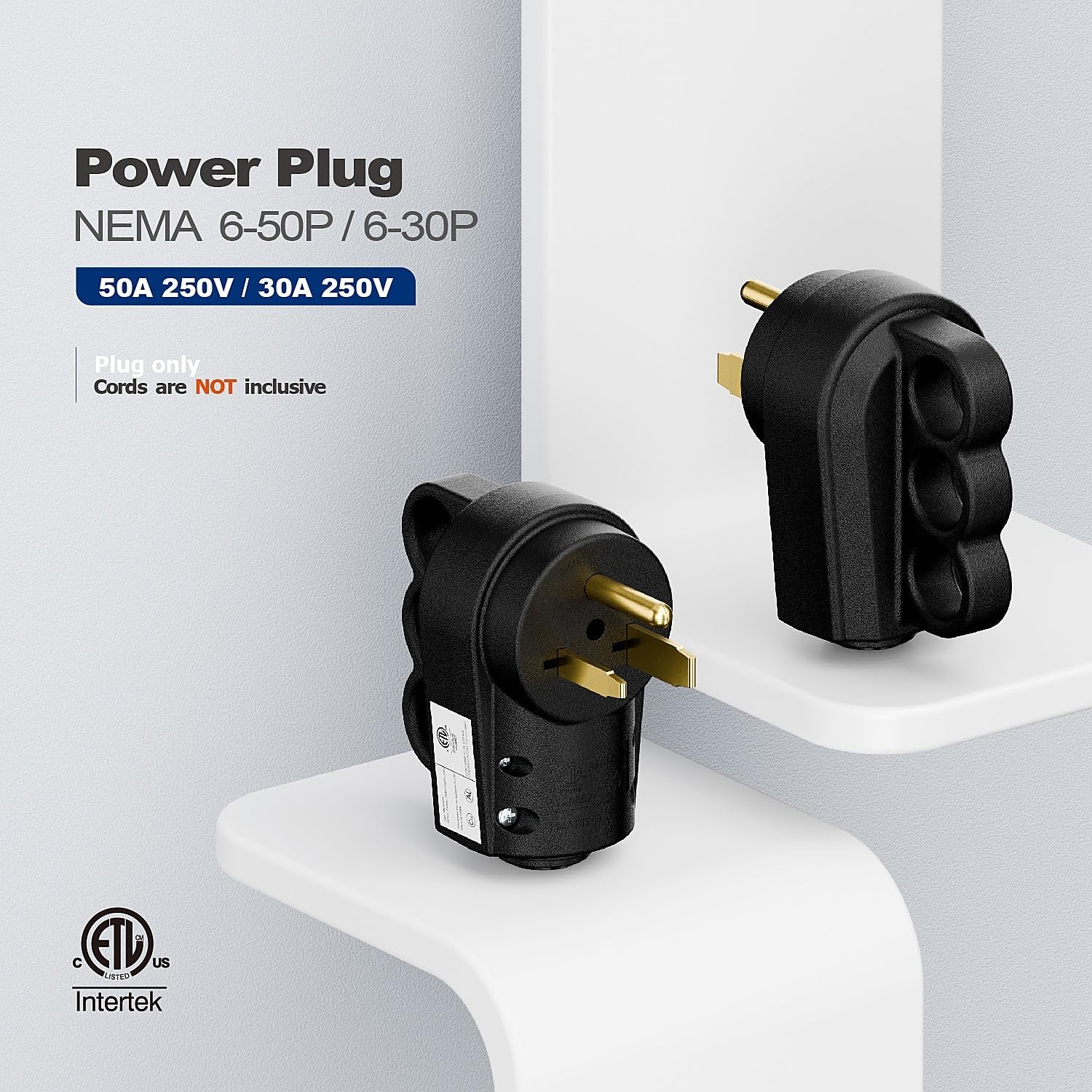 2-in-1 Nema 6-50P/6-30P Welder Plug, ETL Listed, 30A/50A 250V, Black, 3-Prong…