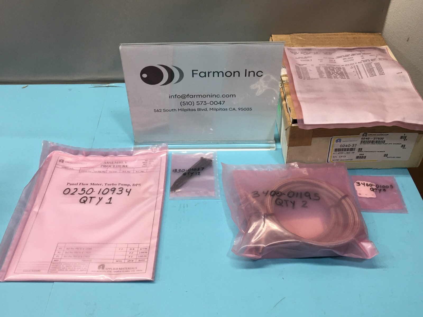 AMAT 0240-37532 Kit, Water Lines, Turbo Pump, DPS Chamber, 0250-10934, 159445