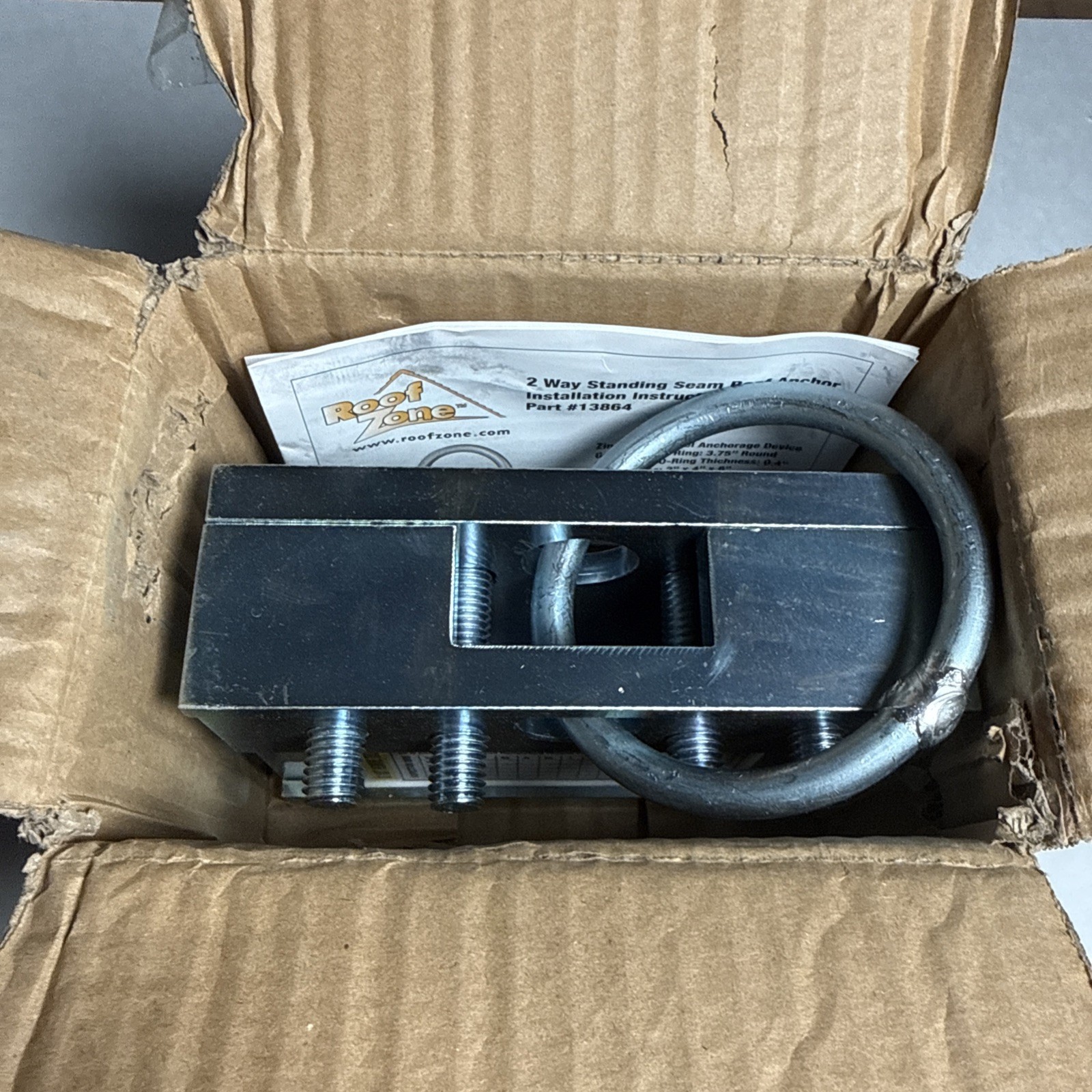 Roof Zone 2-Way Standing Seam Anchor Clamp Tie Down PART No. 13864 New