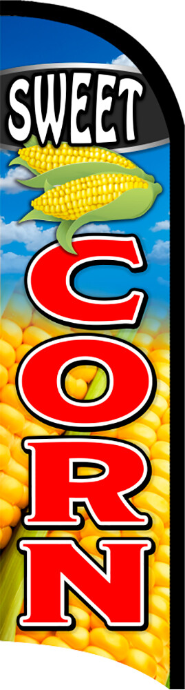 Sweet CORN Premium Windless Polyknit Feather Flag (11.5 x 3 feet) FLAG ONLY No H