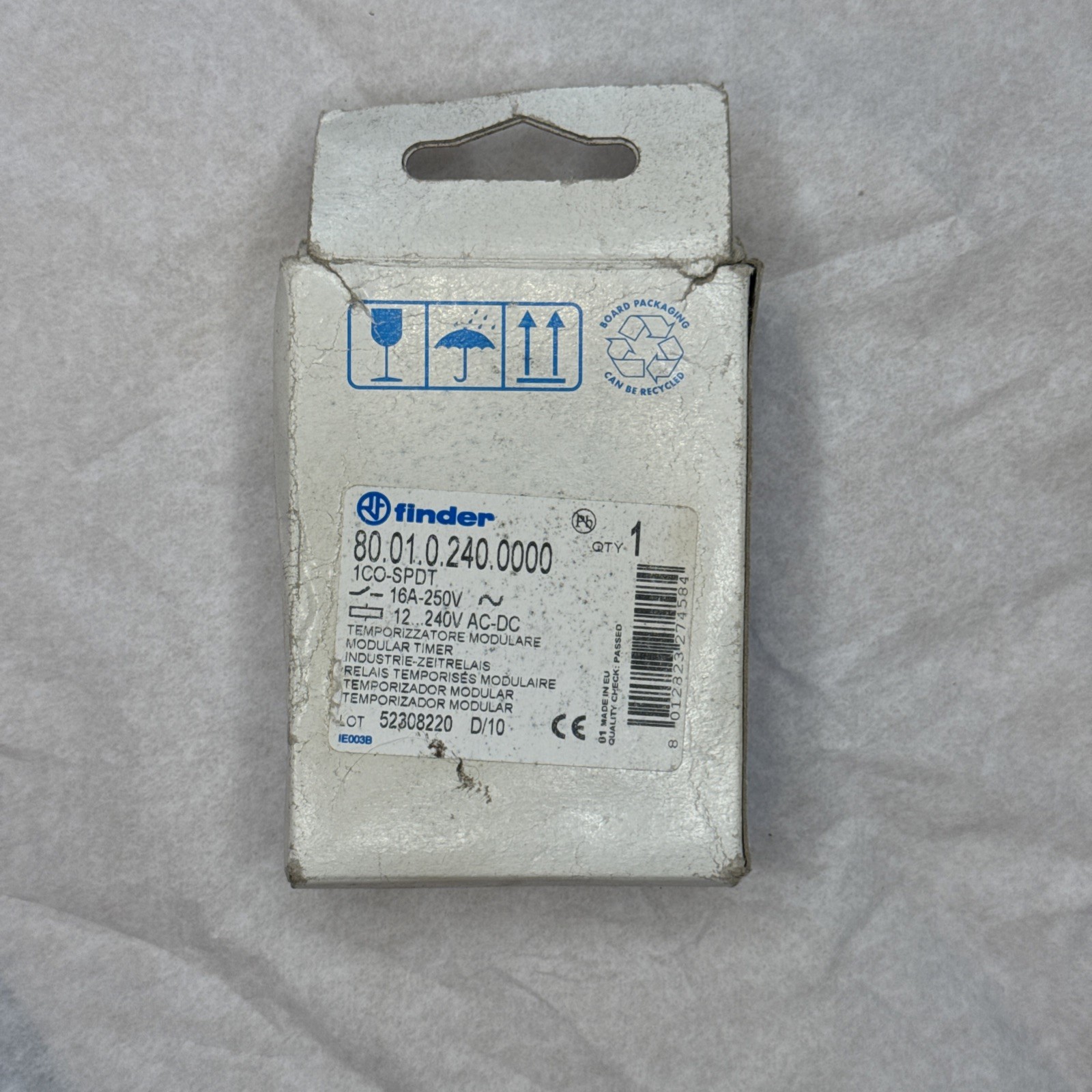 FINDER TIME DELAY RELAY, 80.01.0.240.0000 MODULAR TIMER, NEW IN BOX