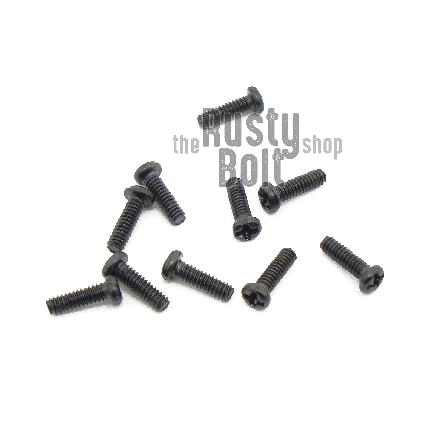 M1.2 x 4mm, Phillips Pan Head Screws, Steel, Black