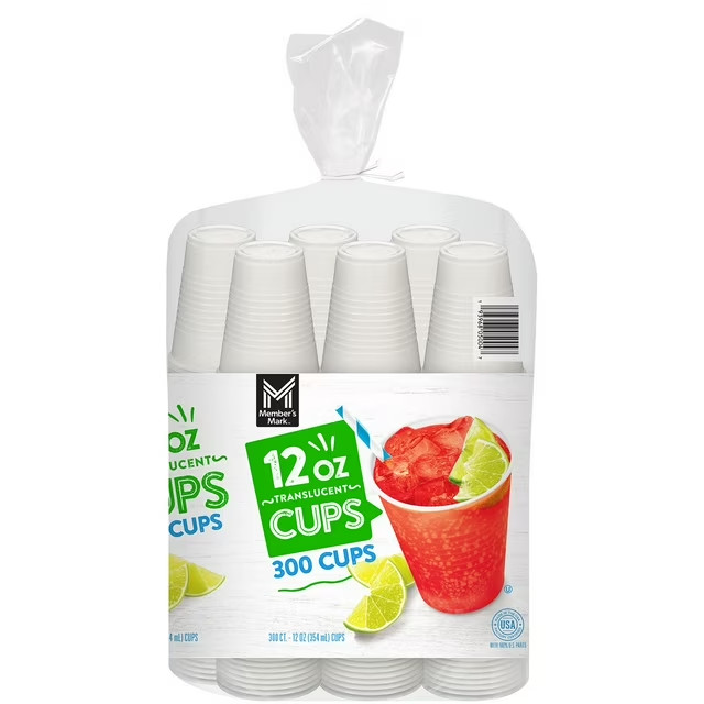 Member’s Mark Translucent Plastic Cups 12 oz., 300 ct.